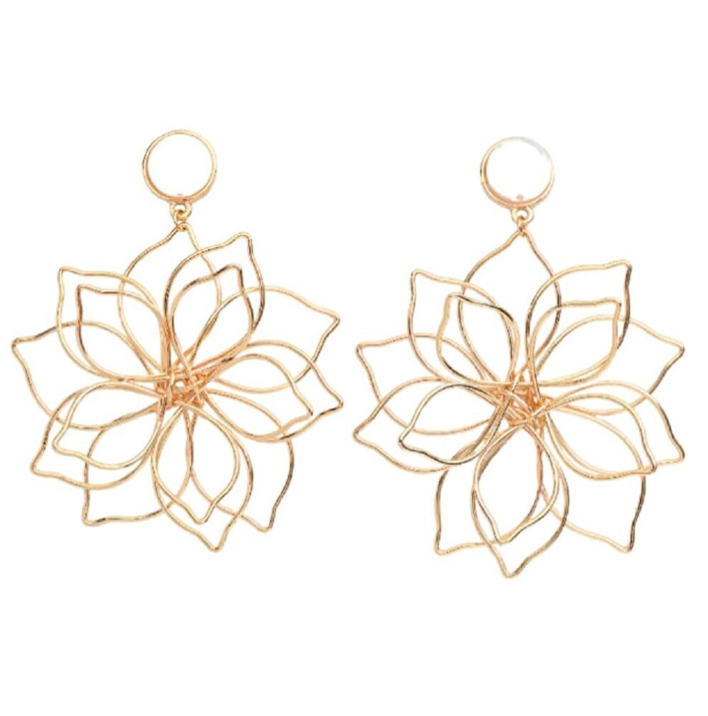 9963 Jewelry Making Supplies DOCCESTU Retro Gold Plated Hollow Style Daisy